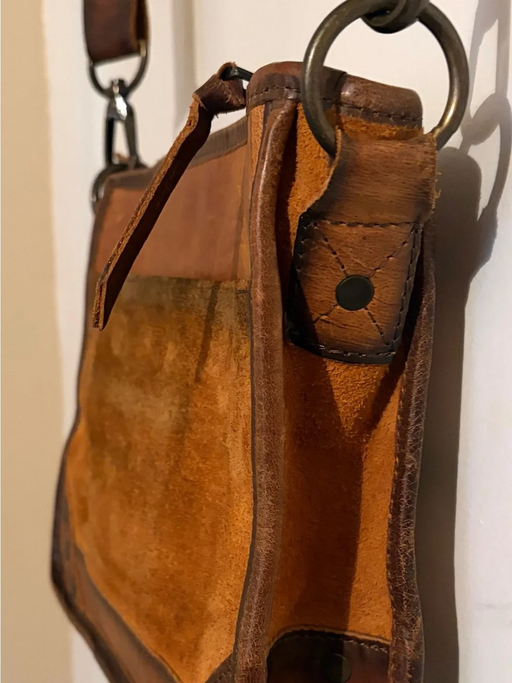 STS Ranchwear Leather Serape Convertible Crossbody Bag Western Boho
